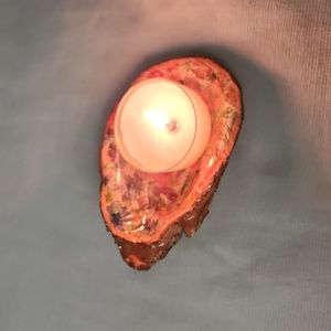 Hand Crafted Ring/Jewelry dish, home decor, Embellished Oyster Shell